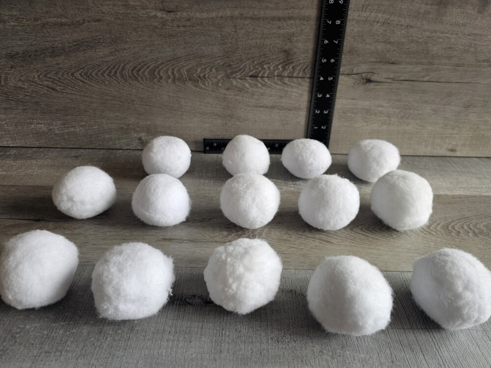 14 Snow Toy Balls for Kids Indoor, Plush Snow Fake Balls Soft Artificial